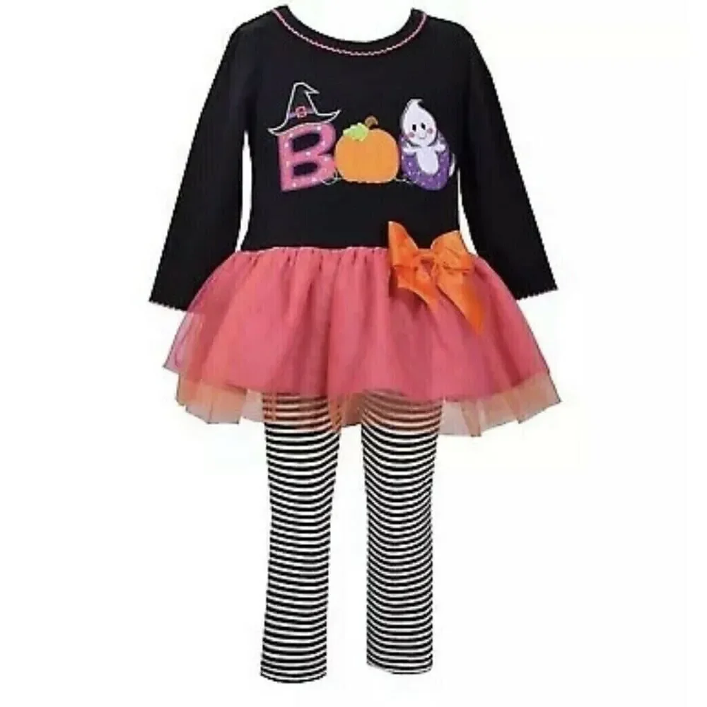 Bonnie Baby Girls Halloween Boo Outfit Set NEW Boutique Designer Cute 12 M